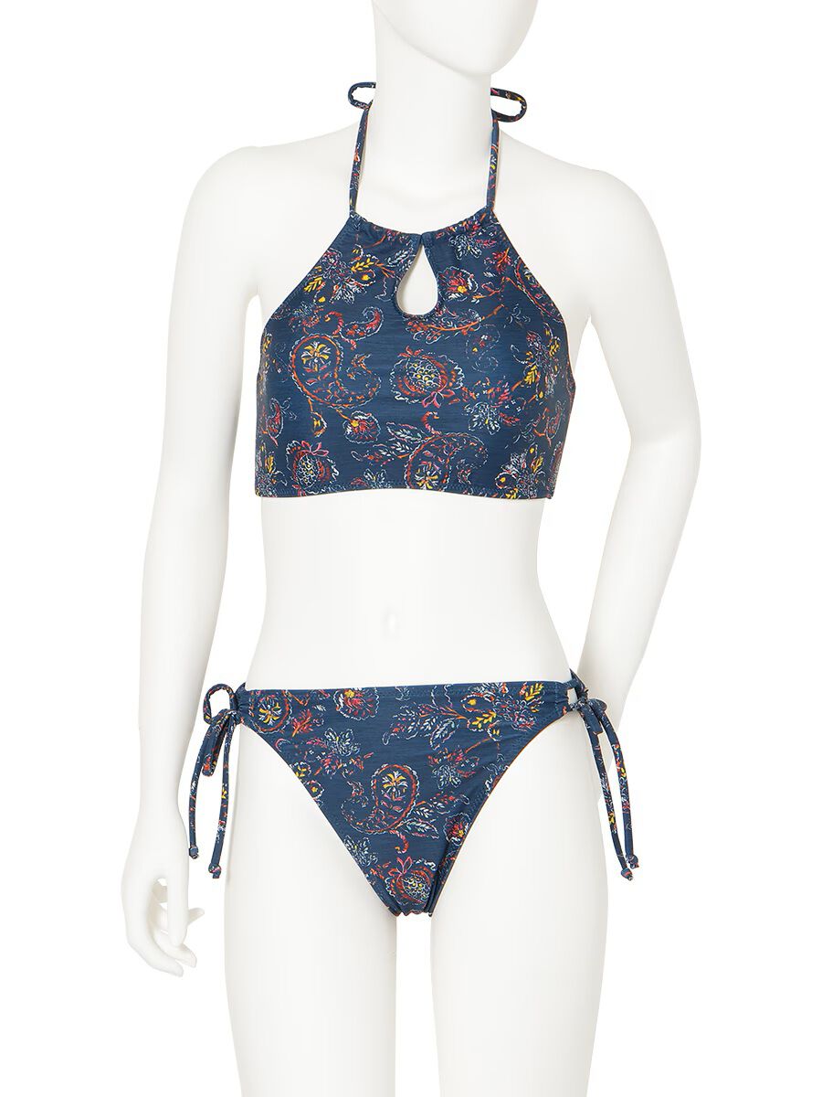 PEAK&PINE「【新作水着】エキゾチックペイズリー柄ハイネックビキニ(268023)」|ビキニ|ネイビー