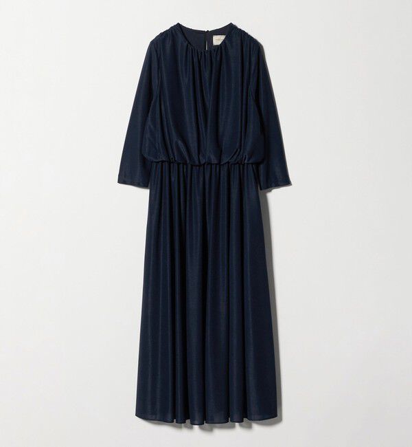 UNITED ARROWS「ギャザー ドレープ ワンピース ‐ウォッシャブル‐」|ワンピース|NAVY