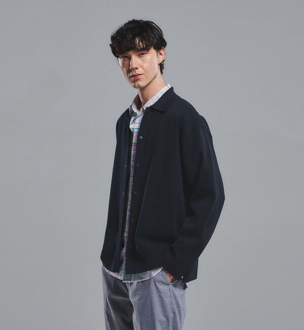 UNITED ARROWS green label relaxing「スナップ ポロカラー カーディガン」|カーディガン|NAVY