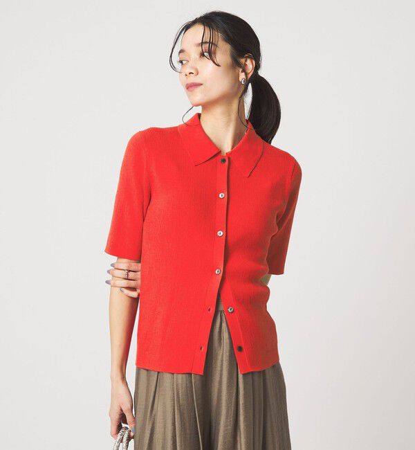 UNITED ARROWS green label relaxing「HIYOKE エリツキ リブ ニット マシンウォッシャブル UVカット 遮熱」|ニット・セーター|