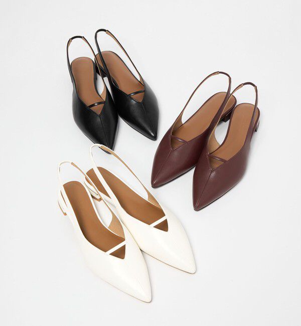 UNITED ARROWS green label relaxing「ポインテッド Vカットバー スリングバックシューズ / サンダル / パンプス」|パンプス|