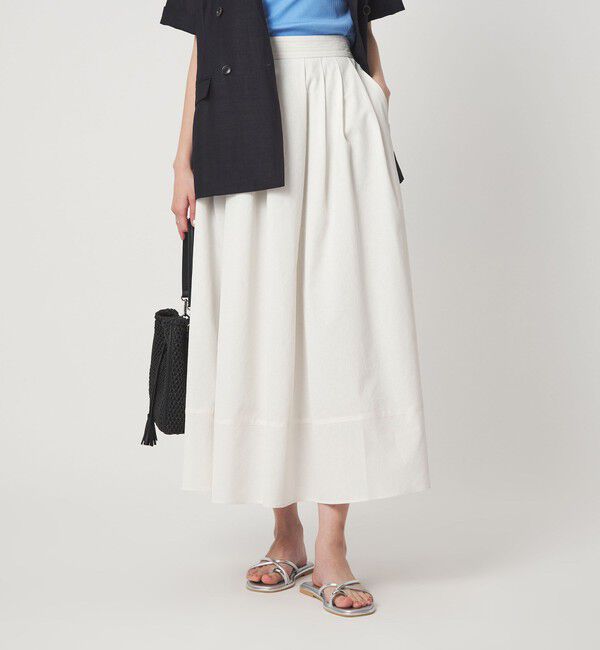 UNITED ARROWS green label relaxing「Breeze Cool タック スカート マシンウォッシャブル 通気性 UVカット」|フレア|