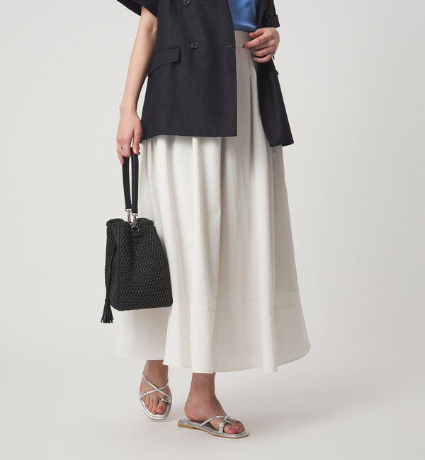 UNITED ARROWS green label relaxing「Breeze Cool タック スカート マシンウォッシャブル 通気性 UVカット」|フレア|