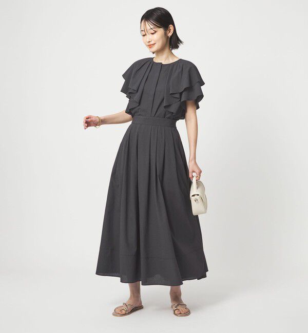 UNITED ARROWS green label relaxing「Breeze Cool タック スカート マシンウォッシャブル 通気性 UVカット」|フレア|