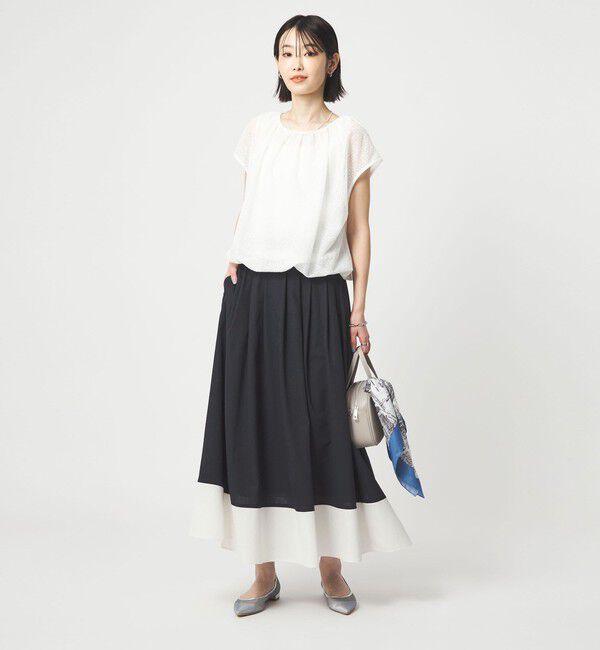 UNITED ARROWS green label relaxing「Breeze Cool タック スカート マシンウォッシャブル 通気性 UVカット」|フレア|