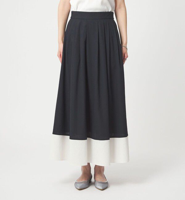 UNITED ARROWS green label relaxing「Breeze Cool タック スカート マシンウォッシャブル 通気性 UVカット」|フレア|