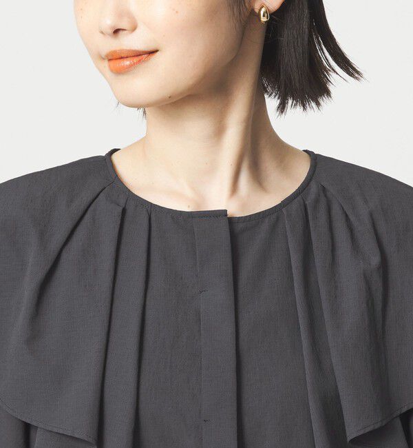 UNITED ARROWS green label relaxing「Breeze Cool  ラッフル ブラウス マシンウォッシャブル 吸水速乾 通気性 UVカット」|シャツ・ブラウス|