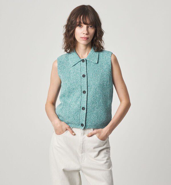 STEVEN ALAN「＜Steven Alan＞ブークレヤーン ポロカラー ニット ベスト」|ベスト・ジレ|