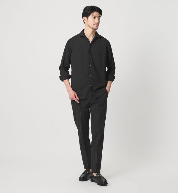 BEAUTY&YOUTH UNITED ARROWS「【WEB限定 WARDROBE SMART】リネンライク ワイドカラー スキッパー シャツ」|シャツ・ブラウス|