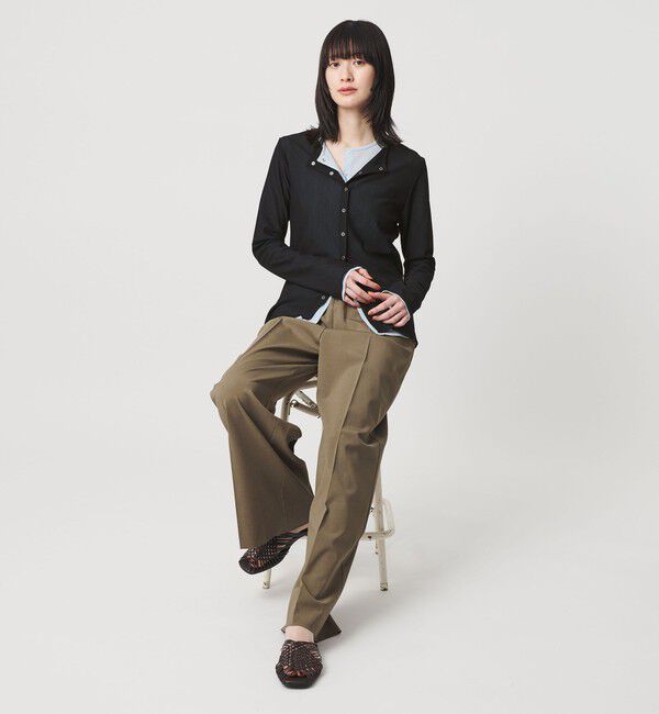 BEAUTY&YOUTH UNITED ARROWS「リングボタン チュール カーディガン ウォッシャブル 接触冷感」|カーディガン|