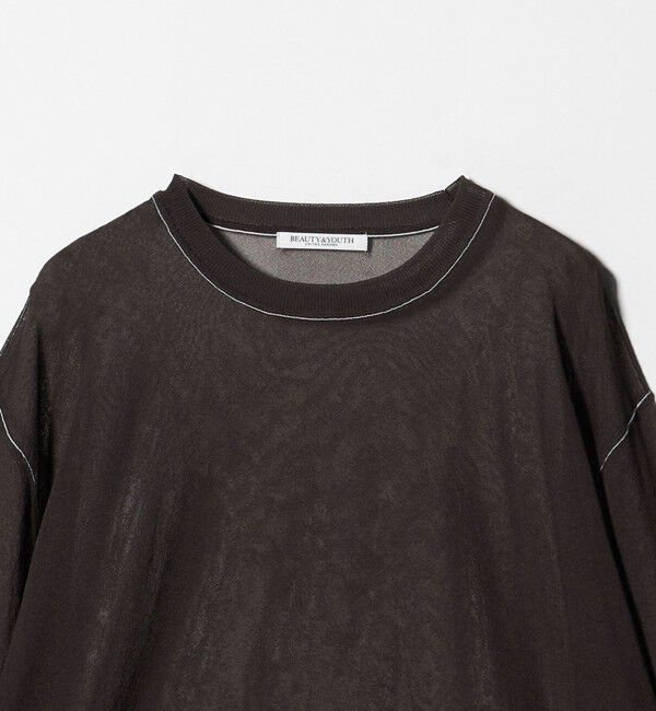 BEAUTY&YOUTH UNITED ARROWS「レーヨンナイロン ライン シアーニット プルオーバー ウォッシャブル」|ニット・セーター|