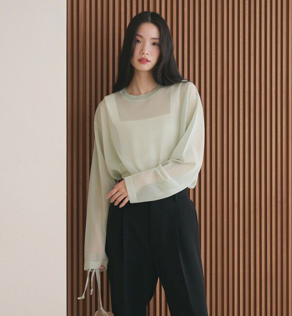 BEAUTY&YOUTH UNITED ARROWS「レーヨンナイロン ライン シアーニット プルオーバー ウォッシャブル」|ニット・セーター|