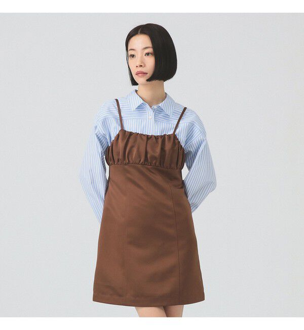 Ray BEAMS 「サテン ミニ キャミソール ワンピース」|ワンピース|BROWN