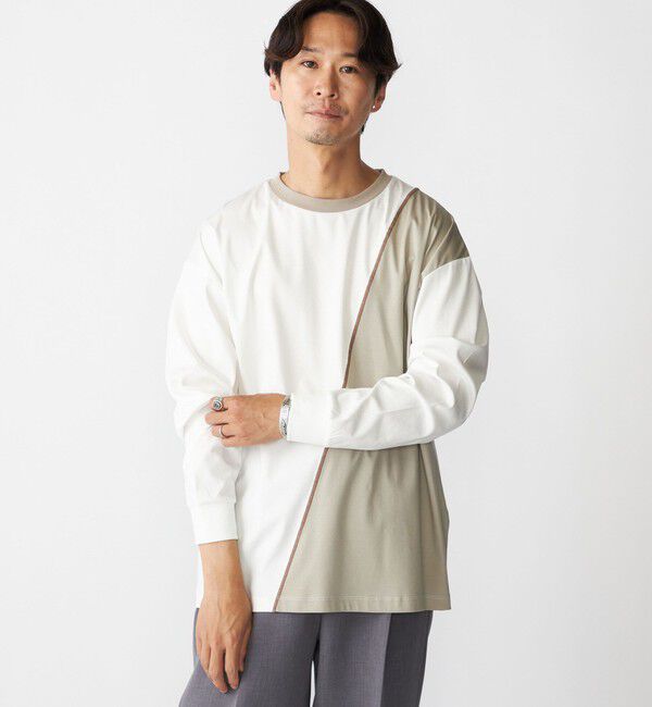 SHIPS「SHIPS: カラースラント パネル 長袖 Tシャツ」|Tシャツ・カットソー|
