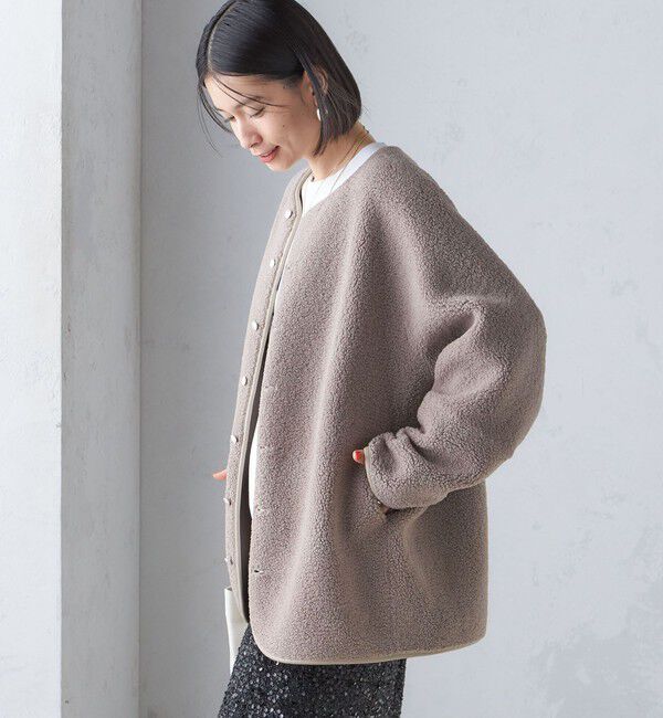 SHIPS for women「〈手洗い可能〉リバーシブル ボア &times; フリース ブルゾン」|ブルゾン・スタジャン|