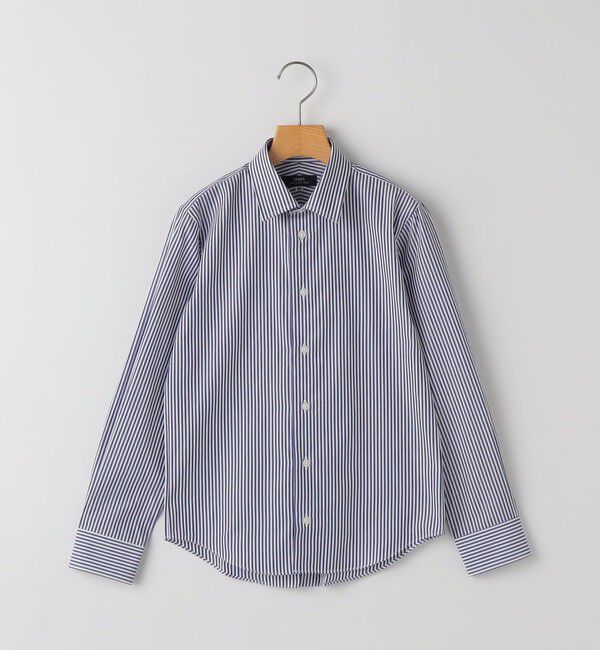 SHIPS KIDS「SHIPS KIDS:140～160cm / ストライプ レギュラーカラー シャツ」|シャツ・ブラウス|ブルー