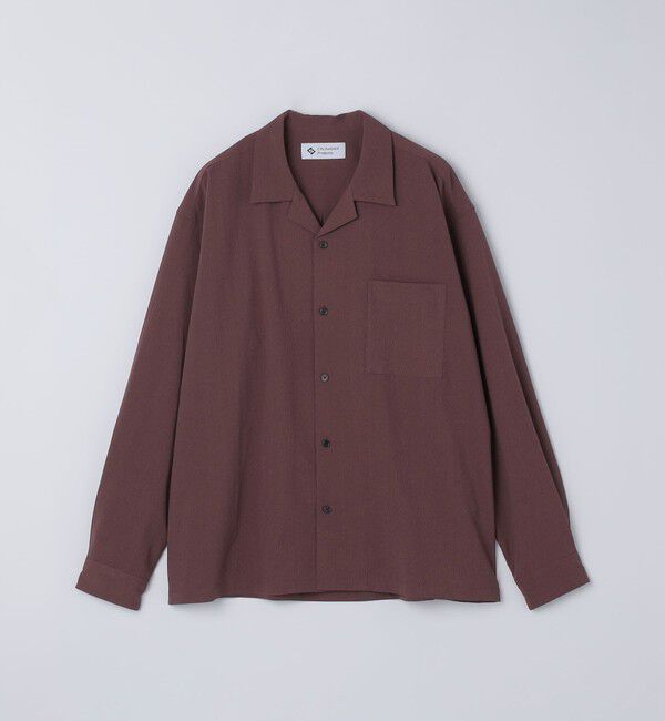 SHIPS「City Ambient Products: オープンカラー 楊柳 ソリッド ロングスリーブ シャツ」|シャツ・ブラウス|