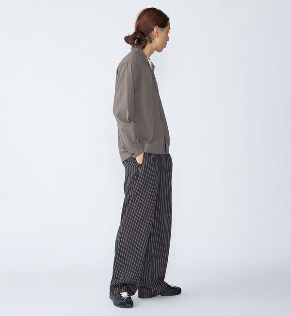 SHIPS「City Ambient Products: オープンカラー 楊柳 ソリッド ロングスリーブ シャツ」|シャツ・ブラウス|