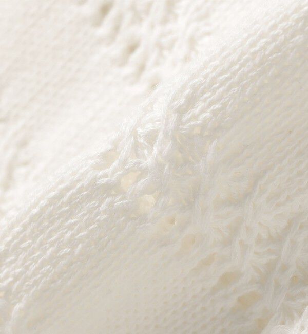 SHIPS for women「〈手洗い可能〉コットン レース柄 ショート スリーブ プルオーバー」|ニット・セーター|