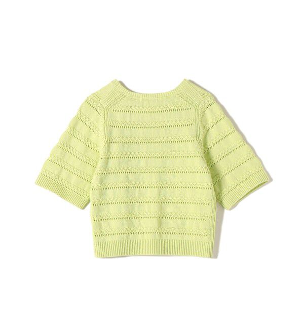 SHIPS for women「〈手洗い可能〉コットン レース柄 ショート スリーブ プルオーバー」|ニット・セーター|