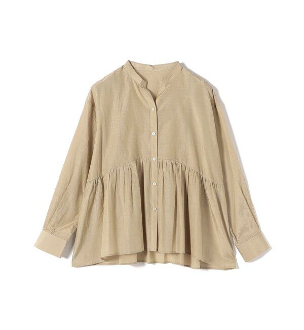 SHIPS Colors 「SHIPS Colors:〈手洗い可能〉コットン キュプラ ペプラム シャツ」|シャツ・ブラウス|ベージュ