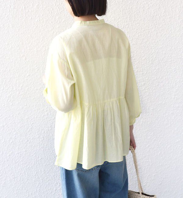 SHIPS Colors 「SHIPS Colors:〈手洗い可能〉コットン キュプラ ペプラム シャツ」|シャツ・ブラウス|