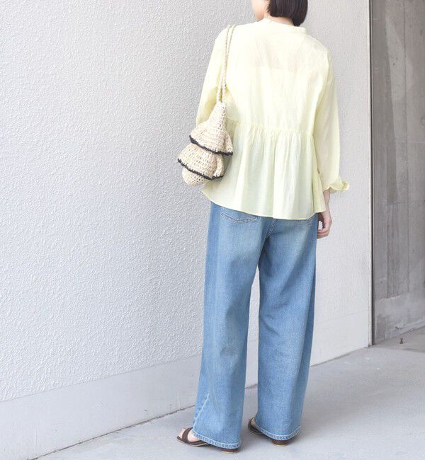 SHIPS Colors 「SHIPS Colors:〈手洗い可能〉コットン キュプラ ペプラム シャツ」|シャツ・ブラウス|