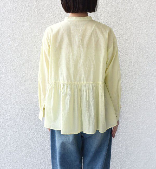 SHIPS Colors 「SHIPS Colors:〈手洗い可能〉コットン キュプラ ペプラム シャツ」|シャツ・ブラウス|