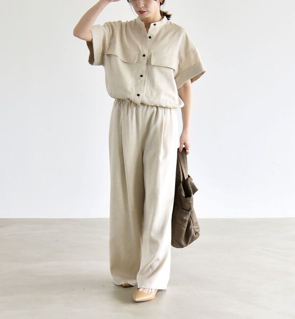 quaranciel「《予約》quaranciel:〈洗濯機可能〉ポケットドロスト シャツ＆イージー ワイドパンツ セットアップ」|ワンピース|
