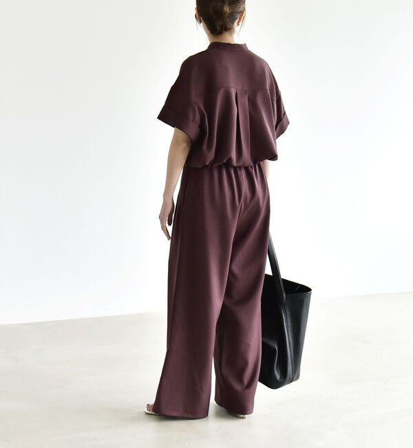 quaranciel「《予約》quaranciel:〈洗濯機可能〉ポケットドロスト シャツ＆イージー ワイドパンツ セットアップ」|ワンピース|