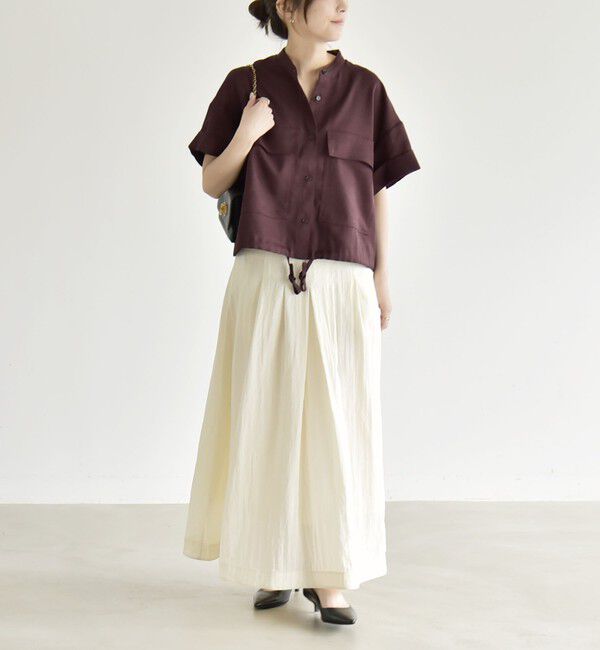 quaranciel「《予約》quaranciel:〈洗濯機可能〉ポケットドロスト シャツ＆イージー ワイドパンツ セットアップ」|ワンピース|