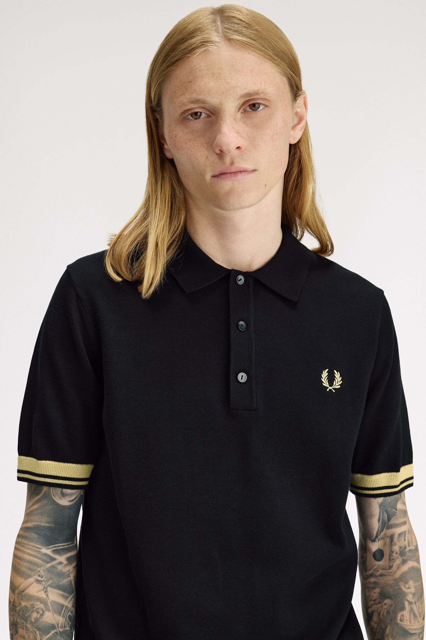 FRED PERRY 「Contrast Cuff Knitted Shirt」|ポロシャツ|
