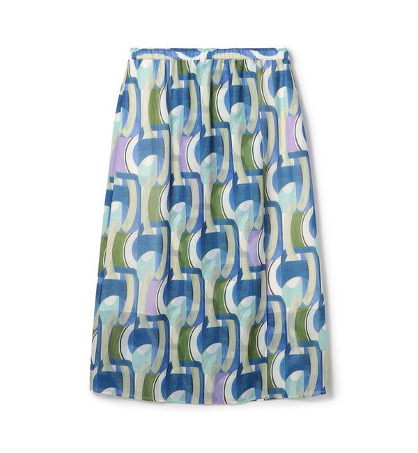 Ballsey「オプティカルプリント イージーラップスカート」|スカート|64 ブルー系