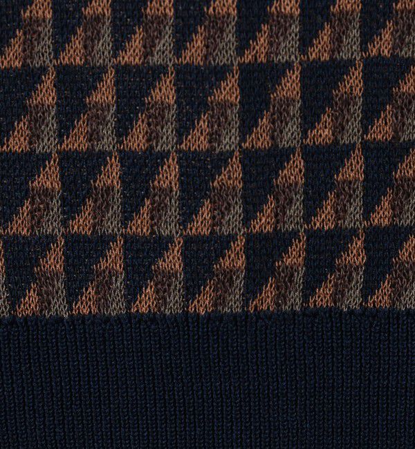 TOMORROWLAND MENS「コットンリネンナイロン ジオメトリック ハーフスリーブ プルオーバーニット」|ニット・セーター|