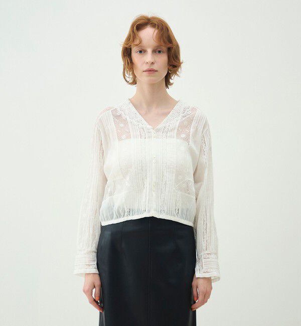 MACPHEE「ビンテージローン セーラーカラーブラウス」|シャツ・ブラウス|