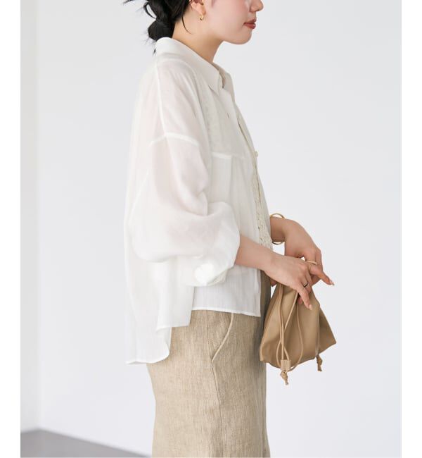 Plage「《追加予約》RAMIE LYOCELL CROPPED シャツ 2」|シャツ・ブラウス|