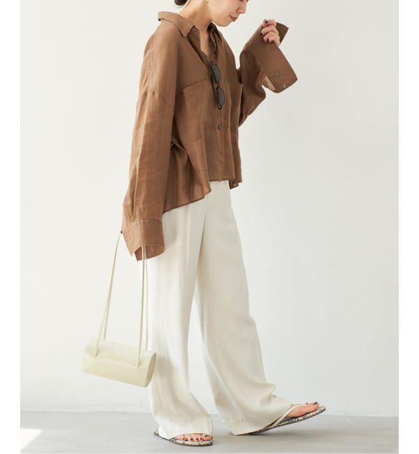 Plage「《追加予約》RAMIE LYOCELL CROPPED シャツ 2」|シャツ・ブラウス|