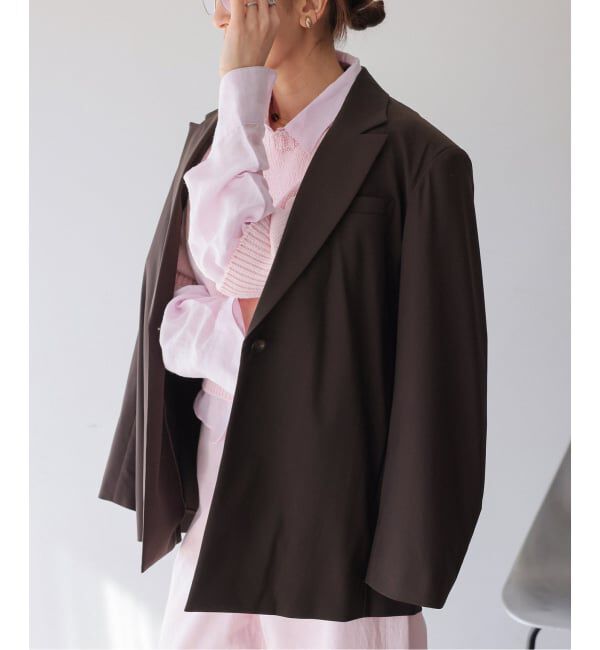 IENA「《セットアップ対応可》エアリーライトジャケット」|テーラードジャケット|ブラウン