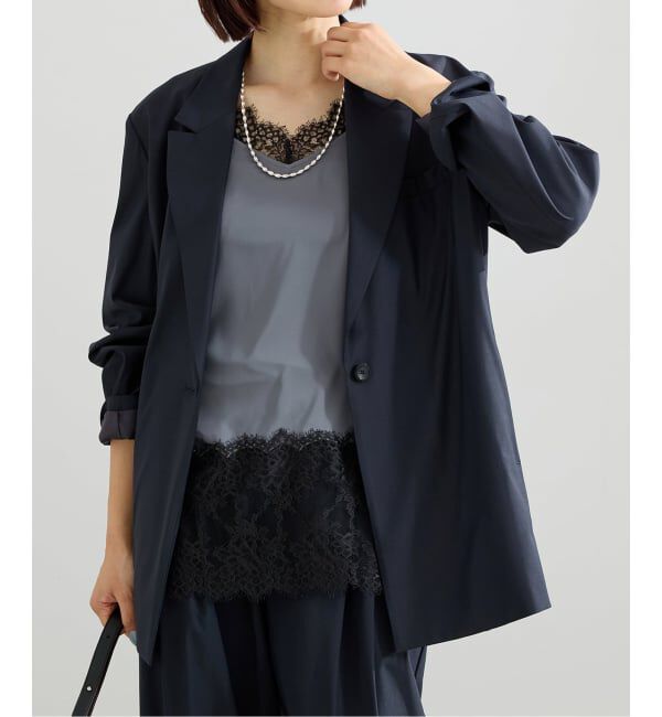 IENA「《セットアップ対応可》エアリーライトジャケット」|テーラードジャケット|ネイビー