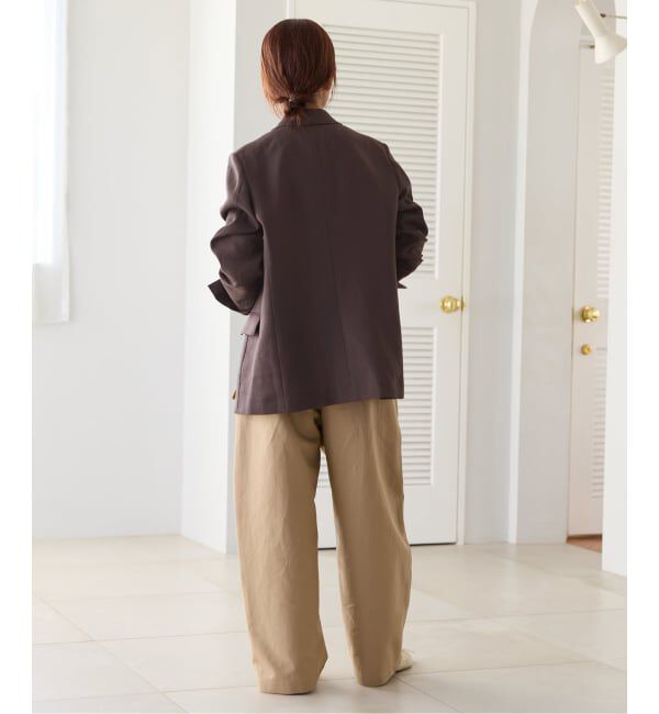 IENA「ウォッシャブル リネンミックス テーラードジャケット」|テーラードジャケット|