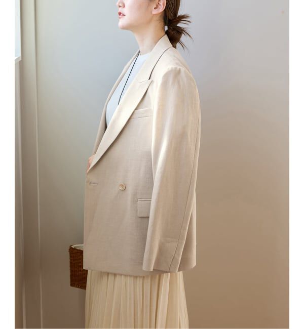 IENA「ウォッシャブル リネンミックス テーラードジャケット」|テーラードジャケット|