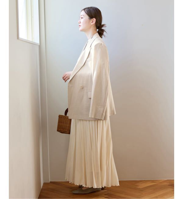 IENA「ウォッシャブル リネンミックス テーラードジャケット」|テーラードジャケット|