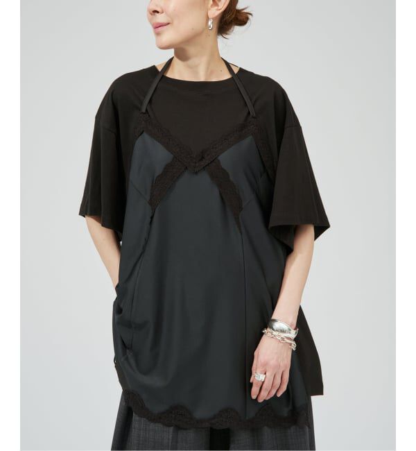 VERMEIL par iena「INSCRIRE アンスクリア Hybrid Lingerie Tシャツ I26SS-CUT17」|Tシャツ・カットソー|ブラック