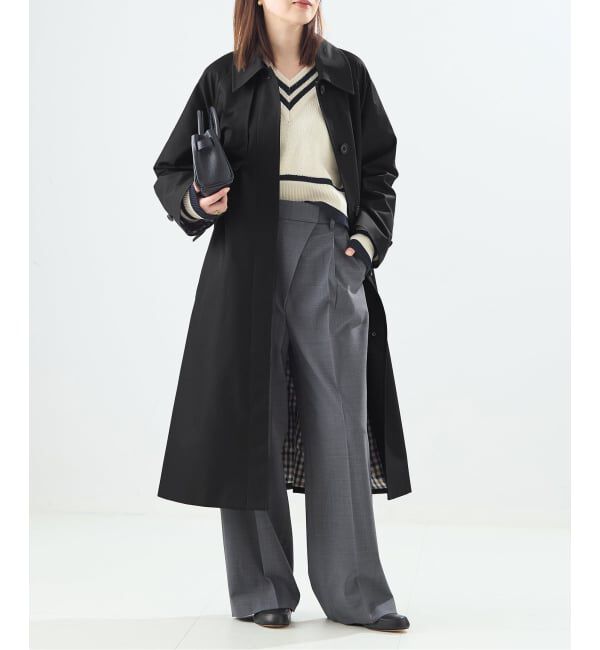 journal standard L'essage「【金子綾さん着用】【別注】Aquascutum&times;LESSAGE ステンカラーコート」|ステンカラーコート|ブラック