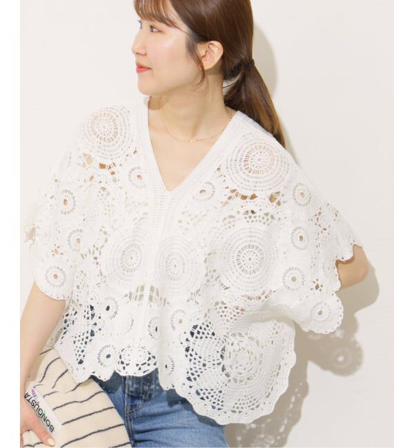 JOURNAL STANDARD relume「《WEB限定追加予約》【TORRAZZO DONNA/トラッゾドンナ】クロシェポンチョ」|ニット・セーター|ホワイト