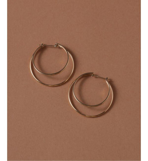 Lilas by Spick&Span「30mm2ラインフープピアス K10（両耳）」|ピアス|ゴールド