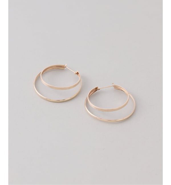 Lilas by Spick&Span「30mm2ラインフープピアス K10（両耳）」|ピアス|