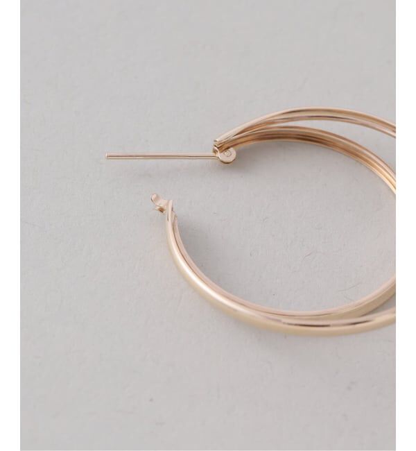 Lilas by Spick&Span「30mm2ラインフープピアス K10（両耳）」|ピアス|