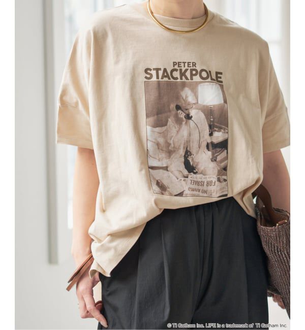 Spick and Span「GOOD ROCK SPEED / グッドロックスピード LPC 別注フォトドルマンTシャツ 2」|Tシャツ・カットソー|ベージュ