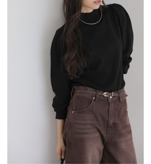  「【洗える】ウォッシャブルギャザースリーブプルオーバー」|ニット・セーター|